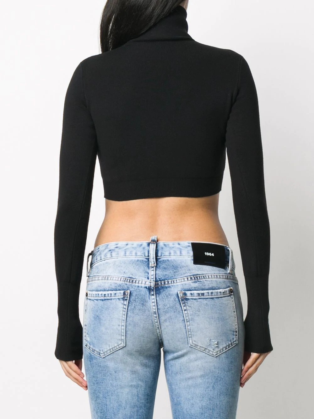 fine knit cropped jumper - 4