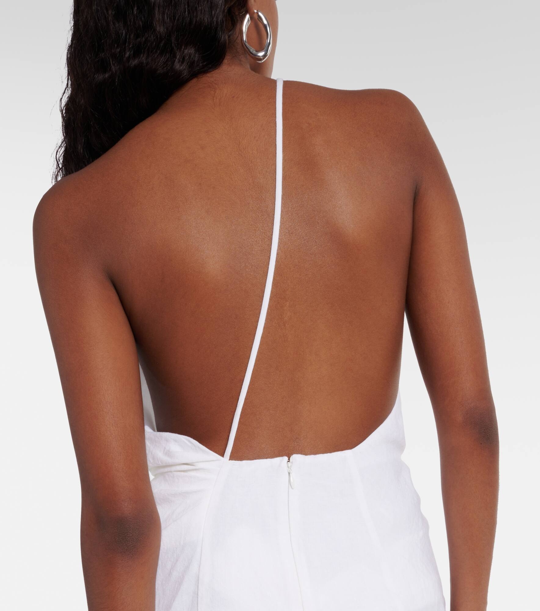 Petra one-shoulder linen top - 5
