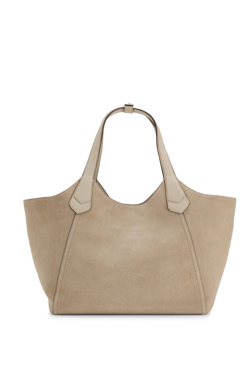 LEATHER-TRIM TOTE BAG IN SUEDE 1