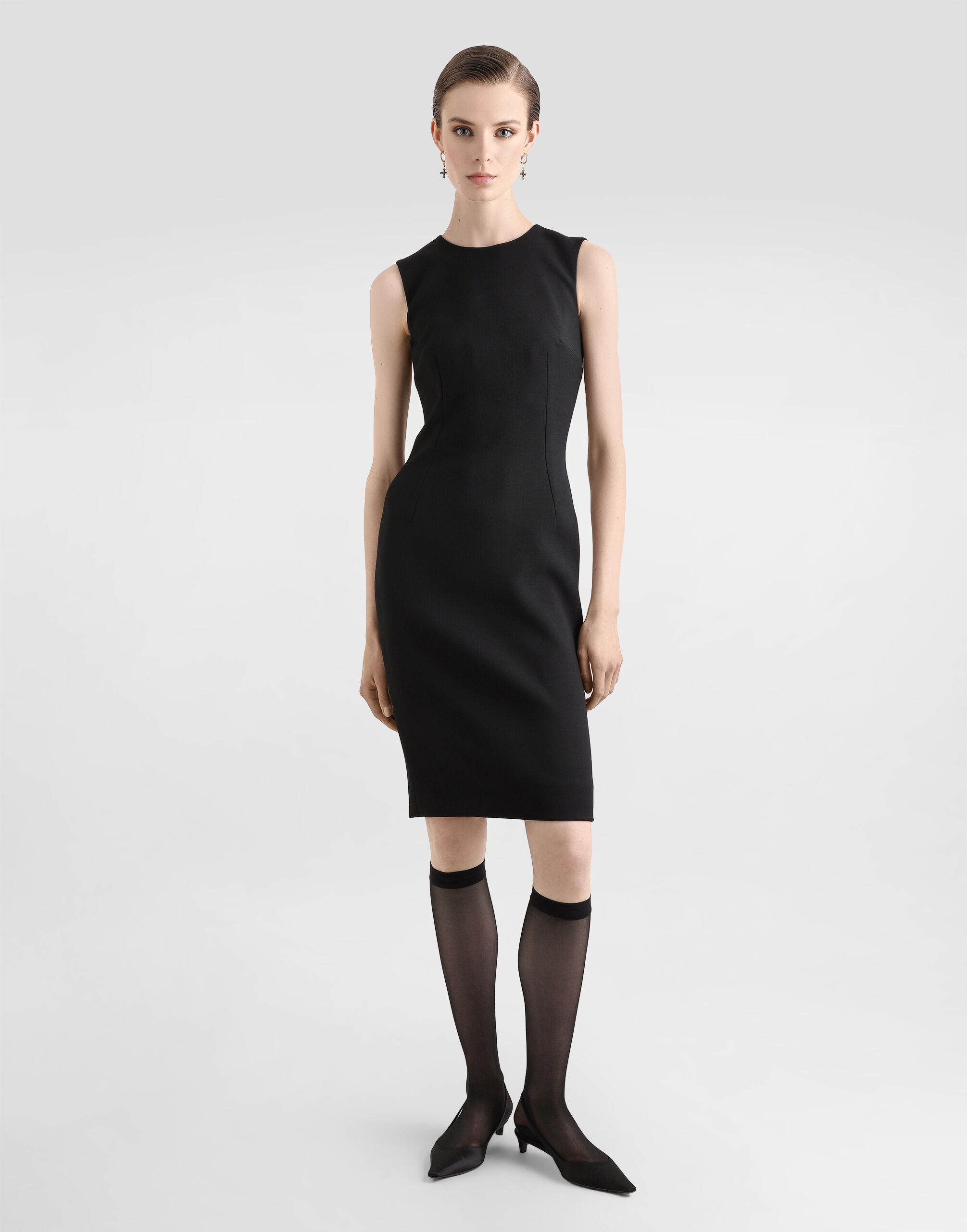 Wool calf-length sheath dress - 2