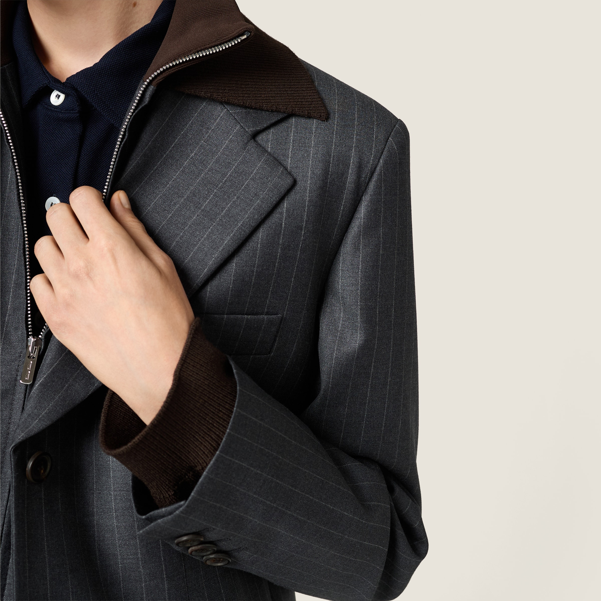 Single-breasted pinstripe jacket - 4
