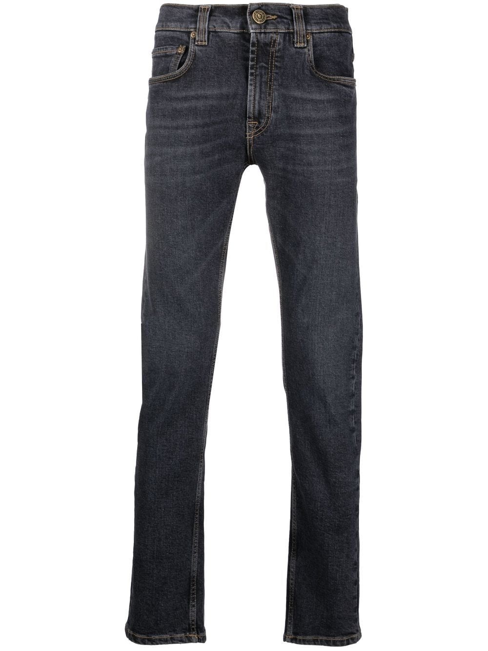 logo-patch slim-cut jeans - 1