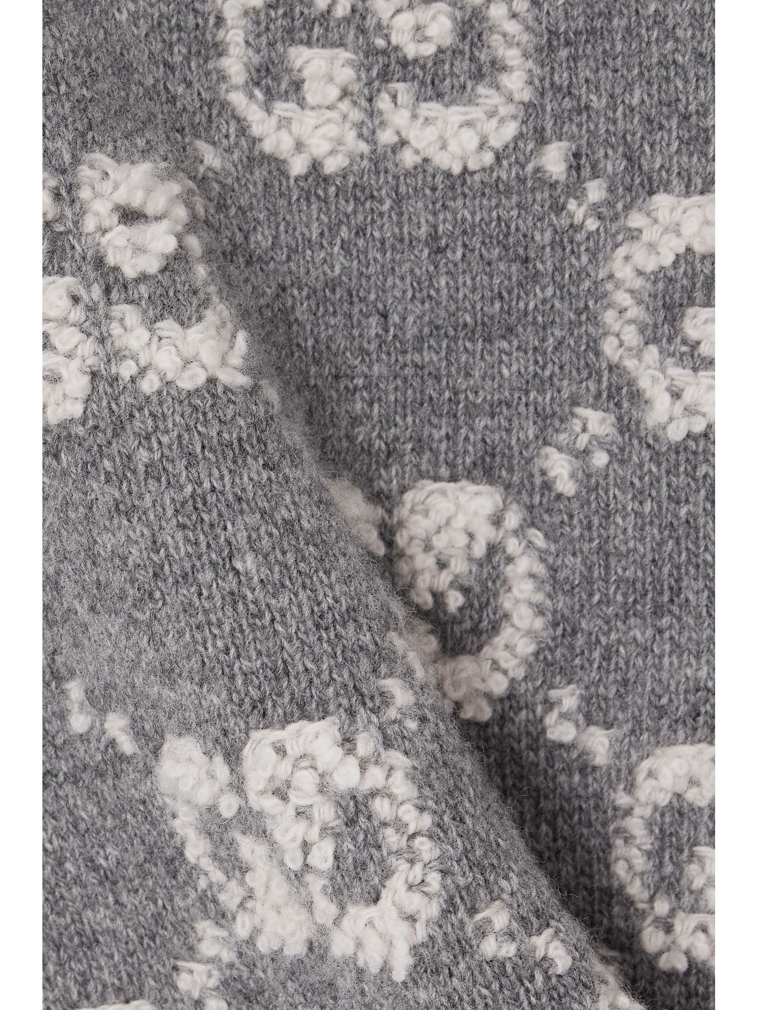 Jacquard-knit wool-bouclé sweater Gray - 4
