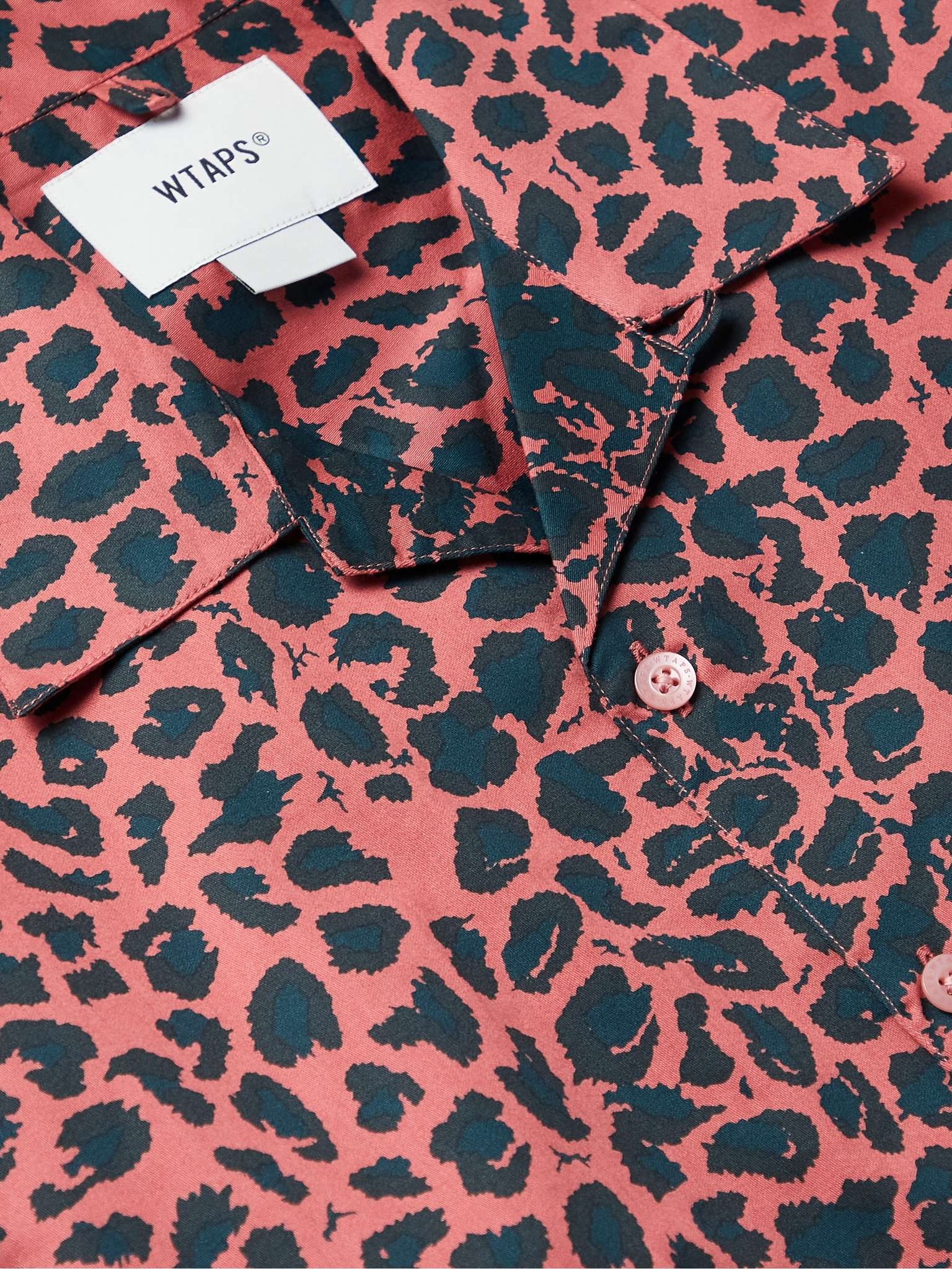 Night Vision Camp-Collar Leopard-Print Cotton-Twill Shirt - 5