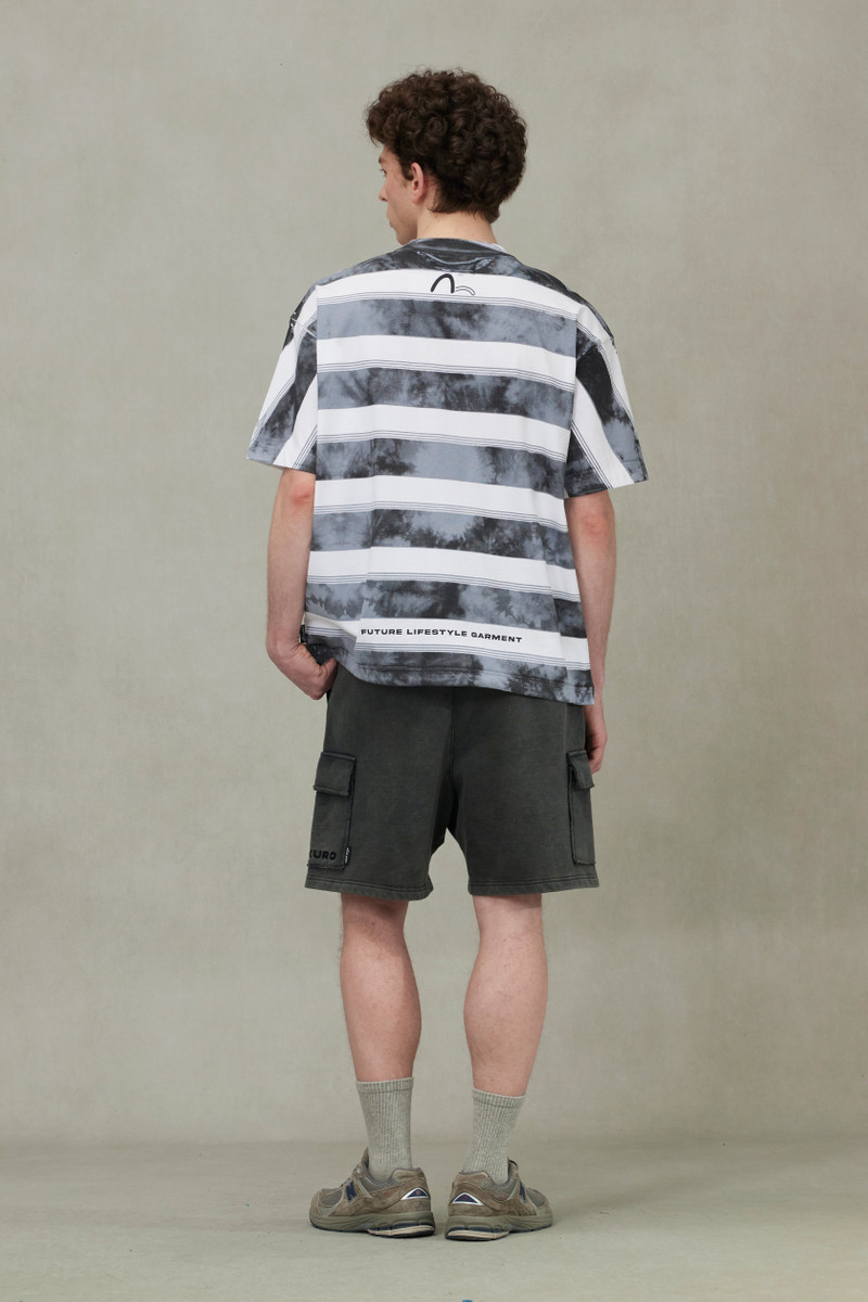 Washed Tie-Dye Stripe Loose Fit T-shirt 4