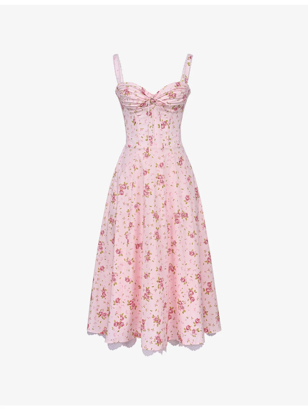 Rosalee Floral Stretch-Cotton Midi Dress - 1
