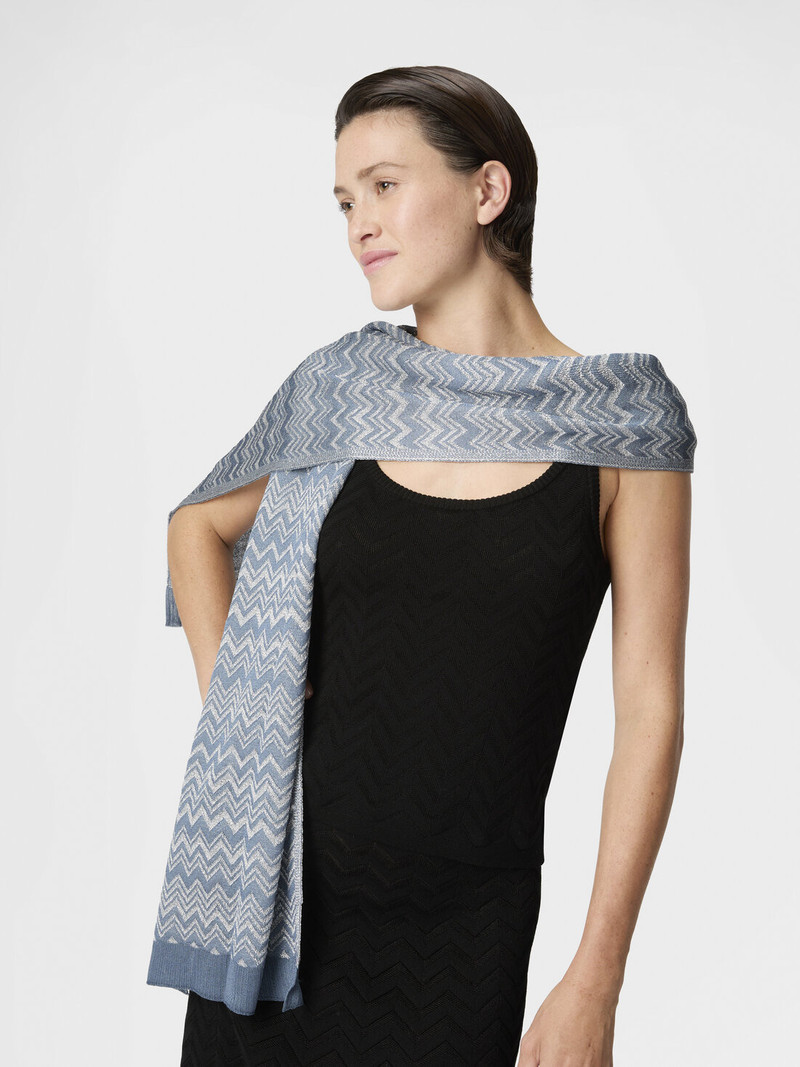 Zigzag viscose-blend scarf with ribbed edge 3