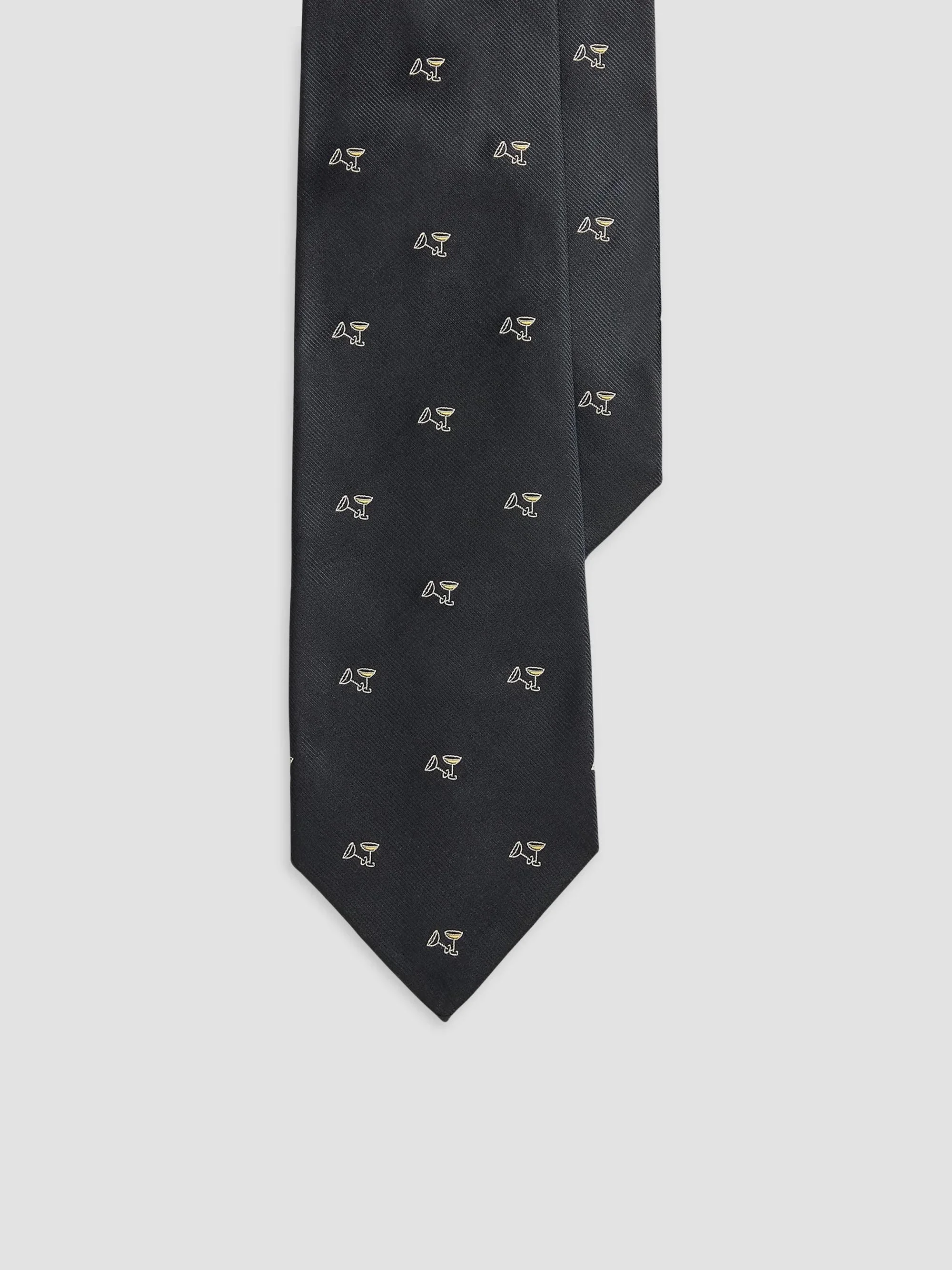 Men's Martini Cocktail Silk Repp Tie - Navy - 1