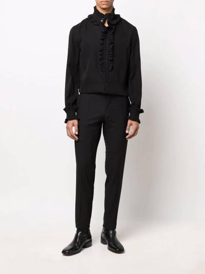 SAINT LAURENT ruffled detailing silk shirt outlook