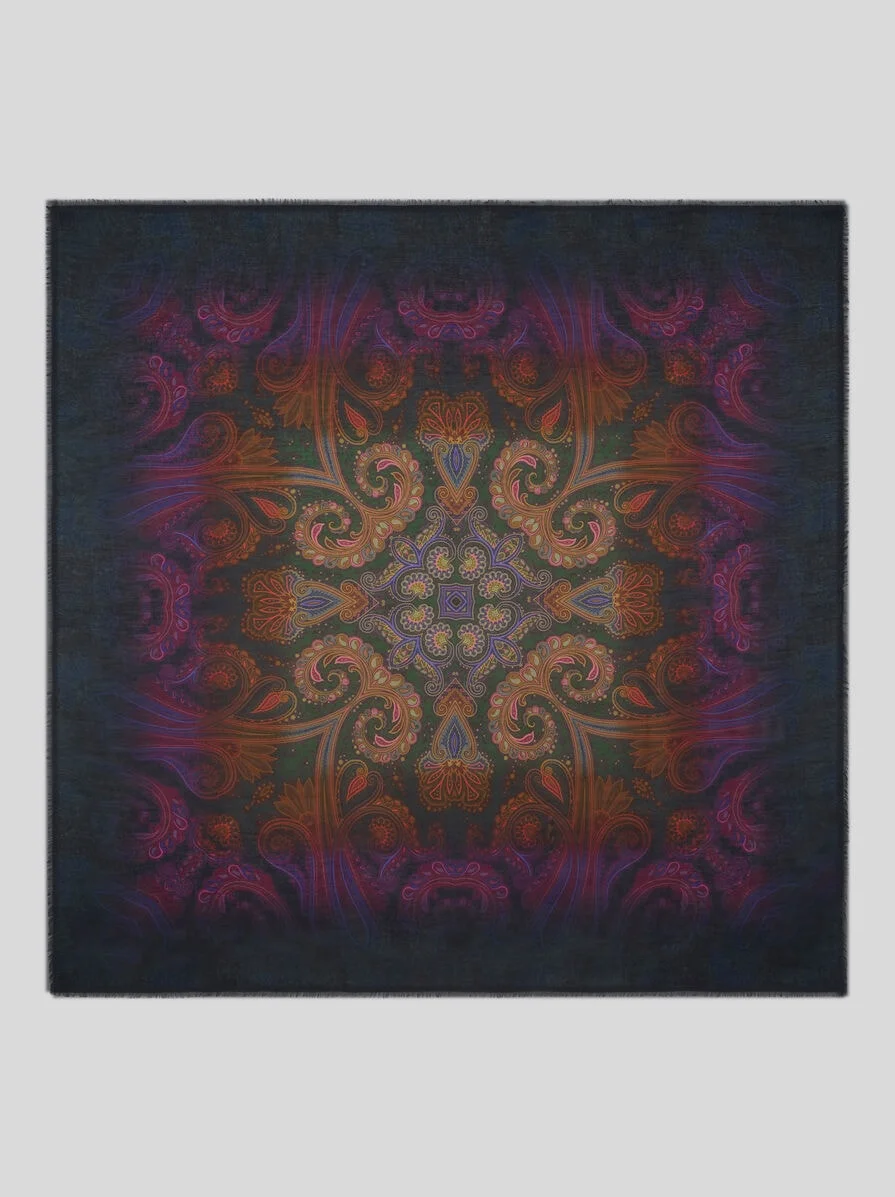 MODAL AND CASHMERE SHAWL WITH DEGRADÉ MOTIF - 1
