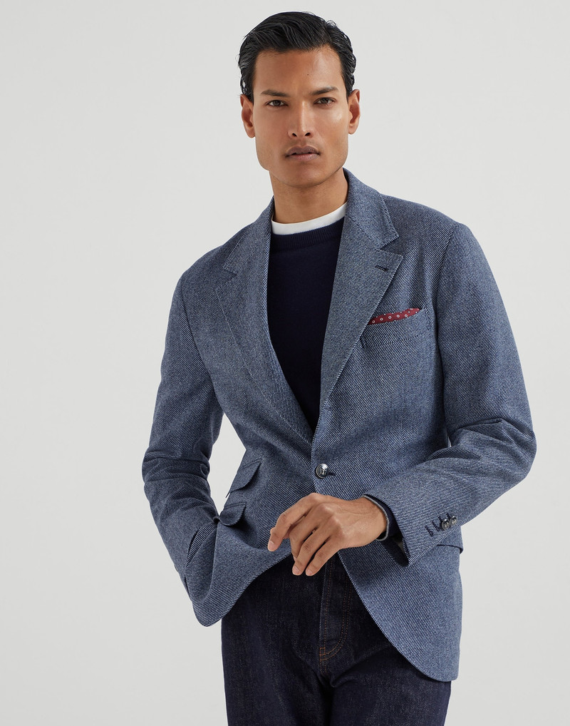 Wool, cashmere and silk cavalry deconstructed Cavallo blazer with metal buttons 1