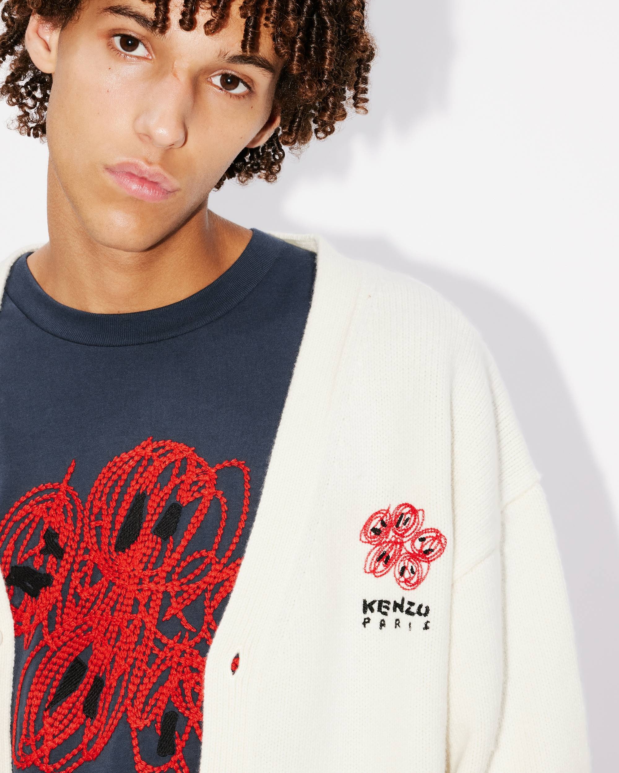 'KENZO Drawn Varsity' embroidered genderless cardigan - 12