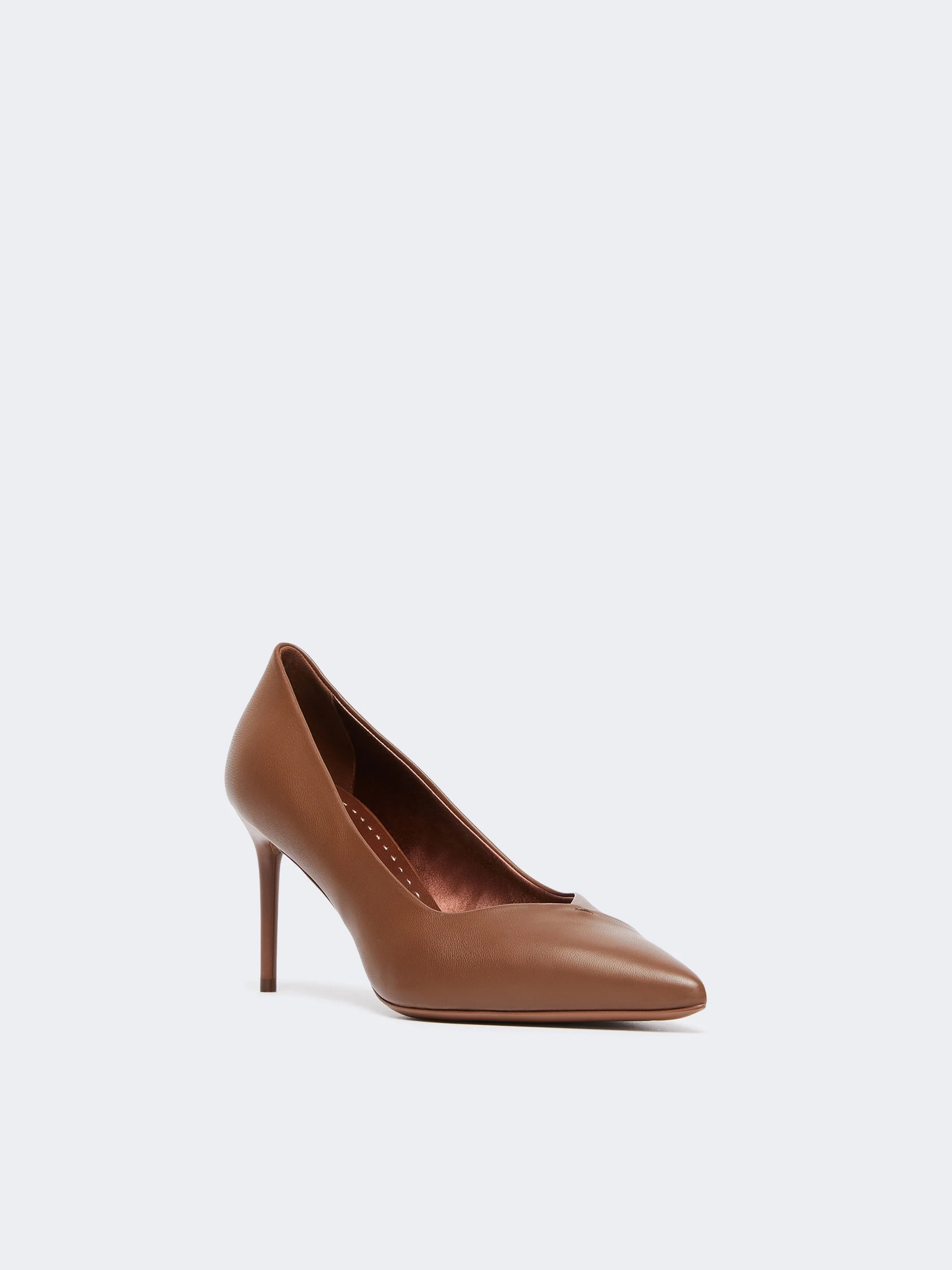 PHYLLIS Nappa leather court shoes - TOBACCO - 1