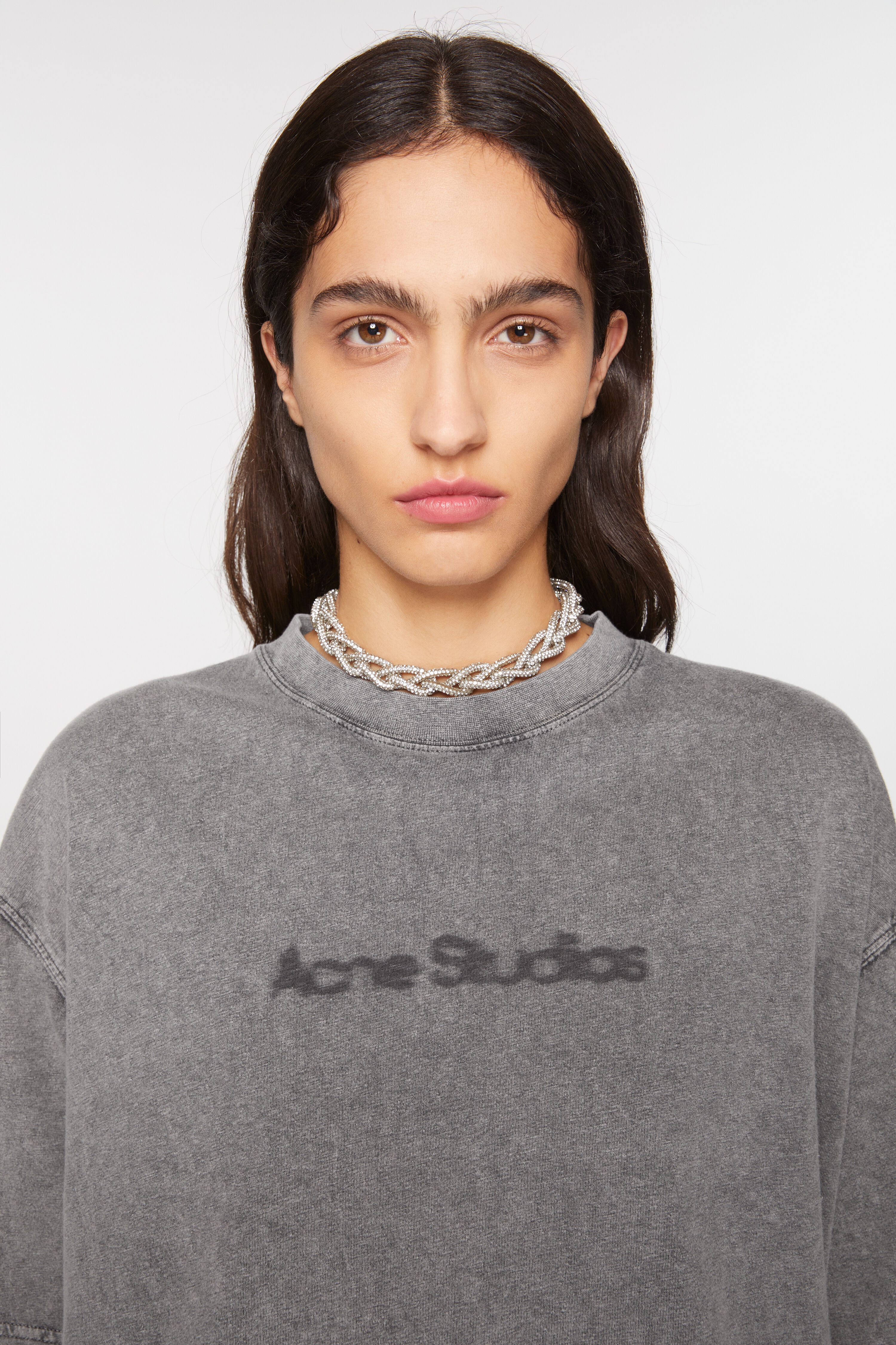 T-shirt faded logo - Relaxed fit - Faded Grey - 4