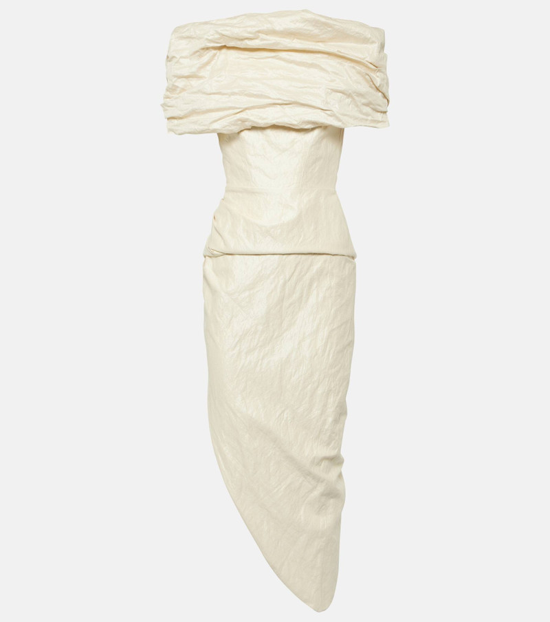 Amber draped cotton-blend midi dress 1