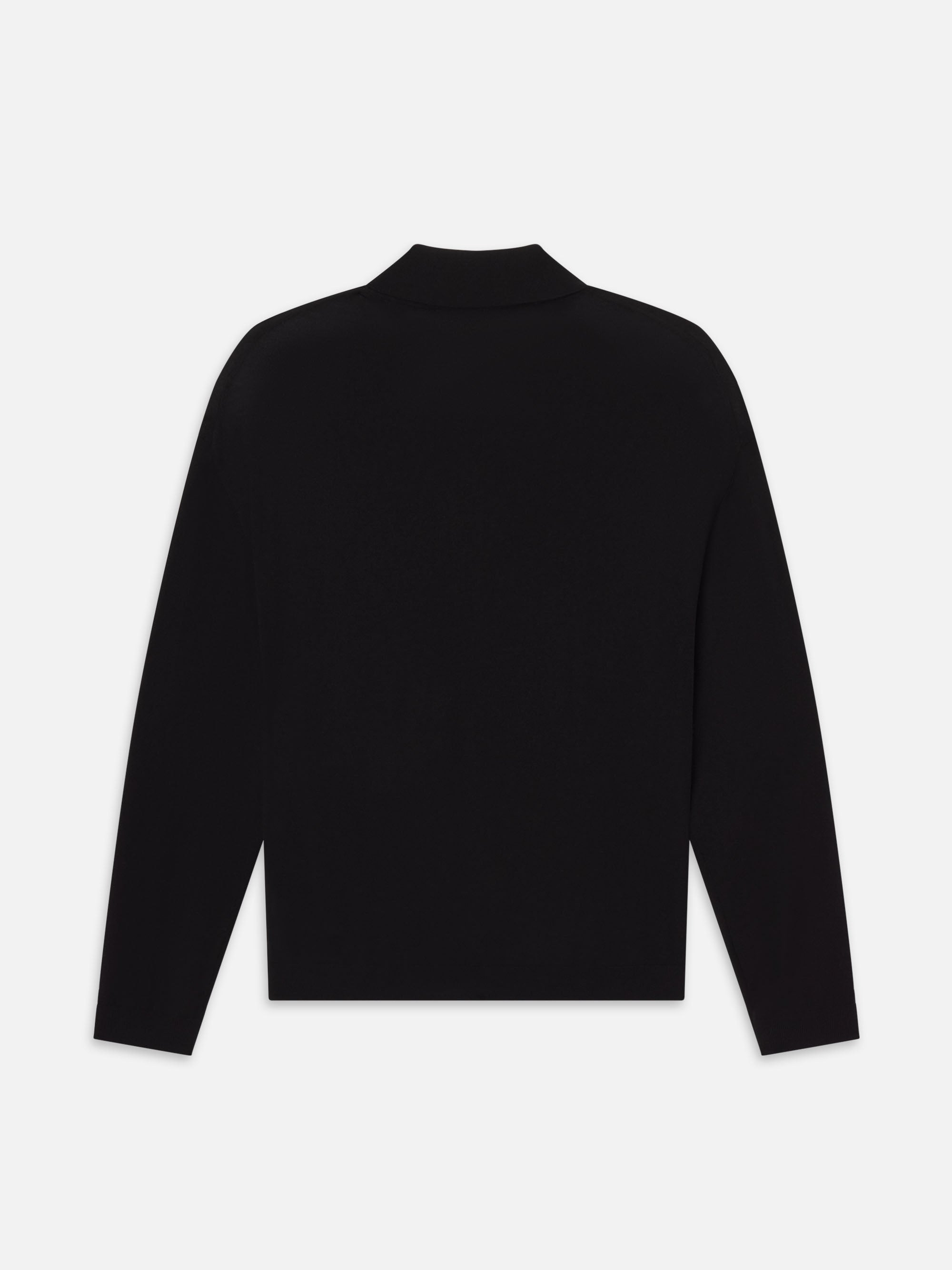 Superfine Polo Sweater in Black - 3