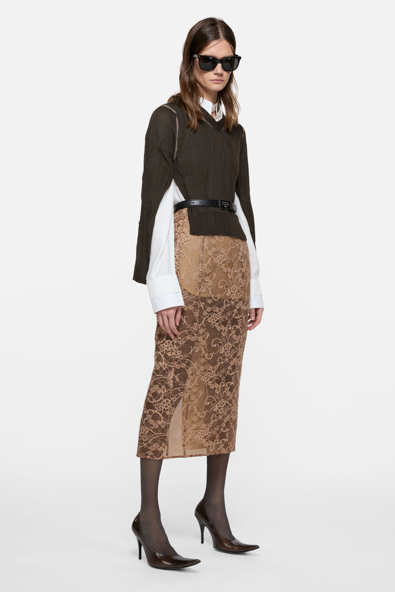 Acne Studios Pointed-Toe Lizard-Print Pump - Brown outlook