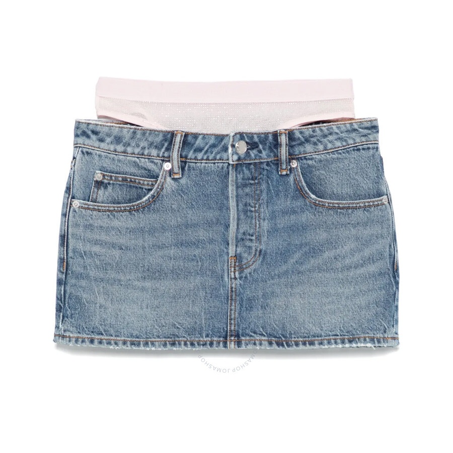 T by Alexander Wang Hotfix Mesh Undie Crystal Mini Skirt - 1