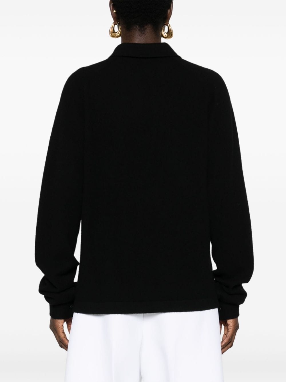 shirt-collar cashmere cardigan - 4