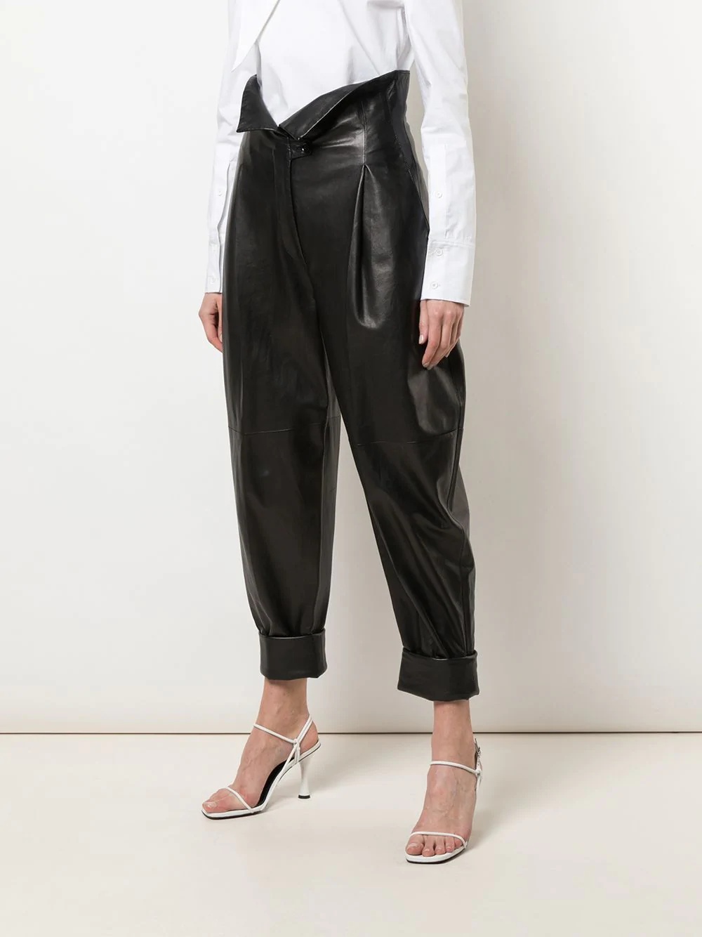 high-waisted cropped trousers - 3