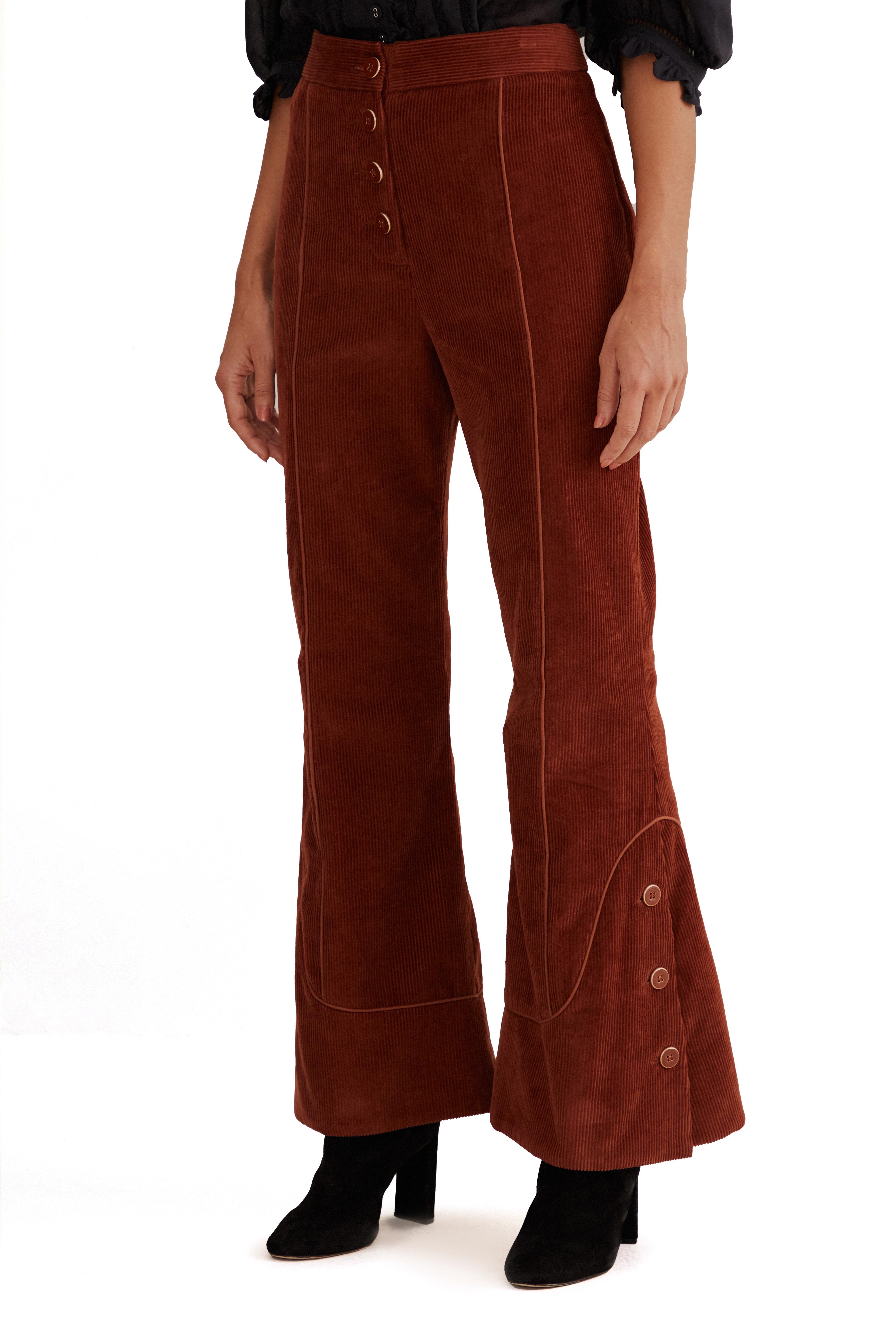 Brown Flare Trousers - 4