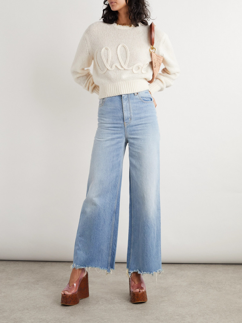 Chloé Frayed High-rise Wide-leg Jeans outlook