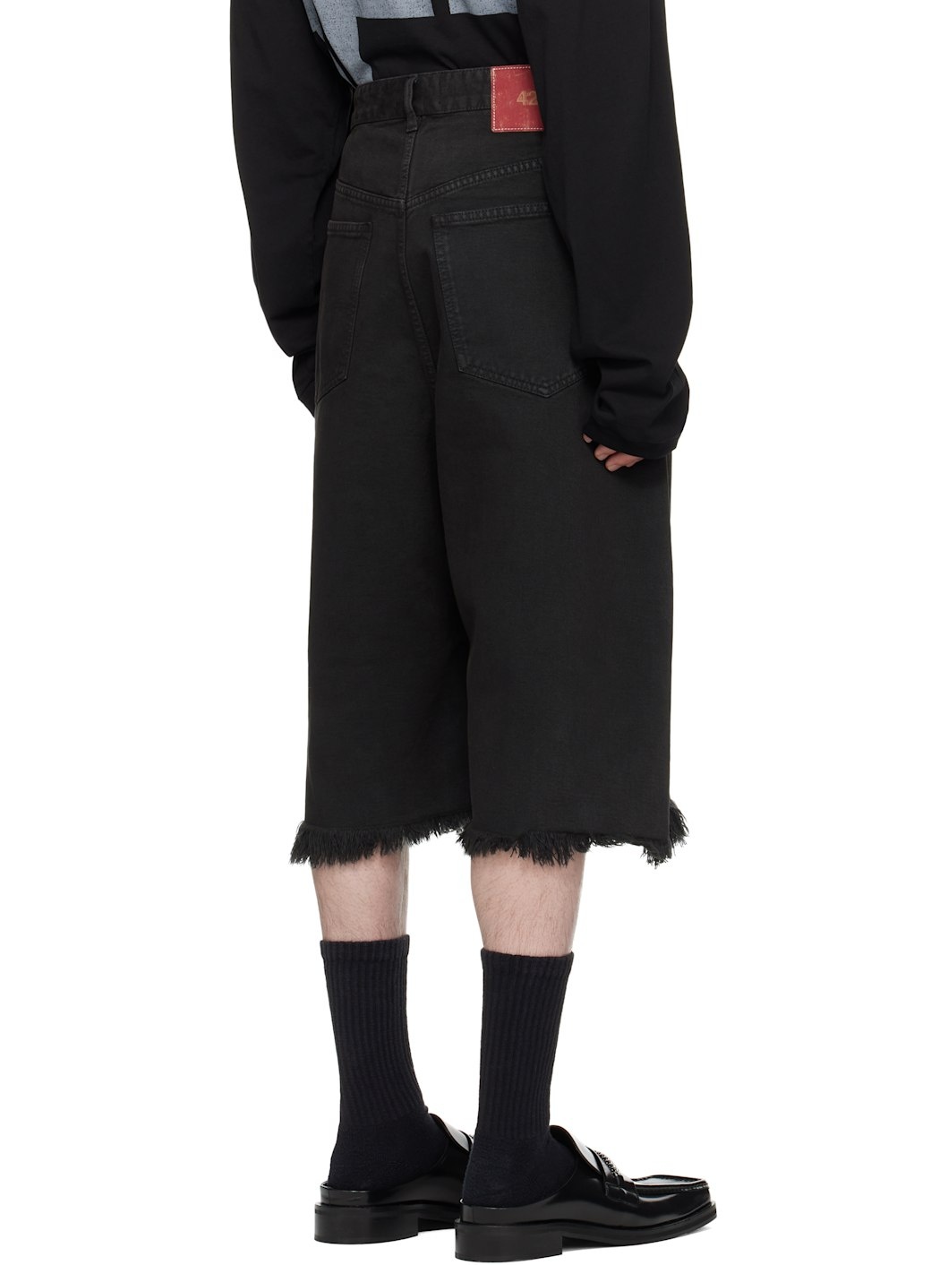Black 'Big Daddy' Denim Shorts - 3
