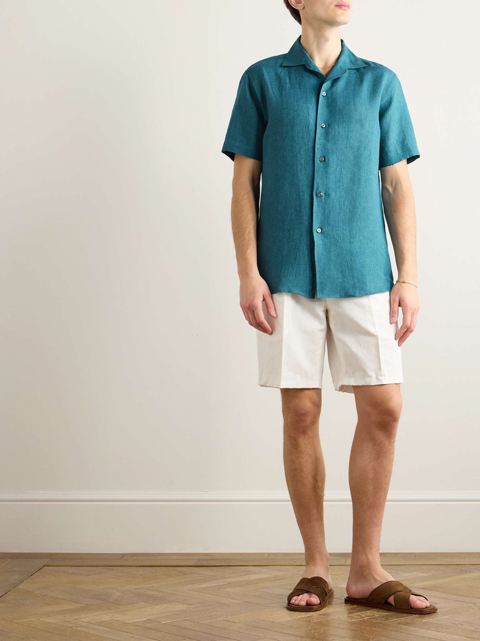 Capri Camp-Collar Linen Shirt - 2