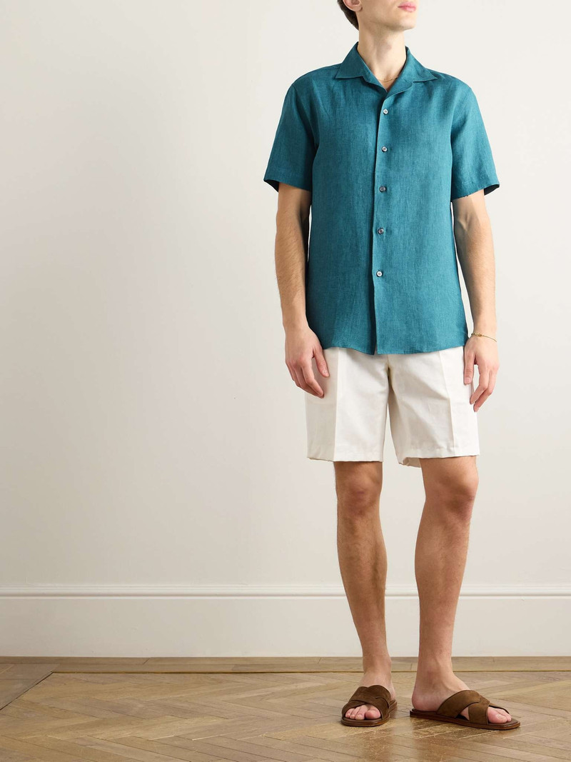Brioni Capri Camp-Collar Linen Shirt outlook