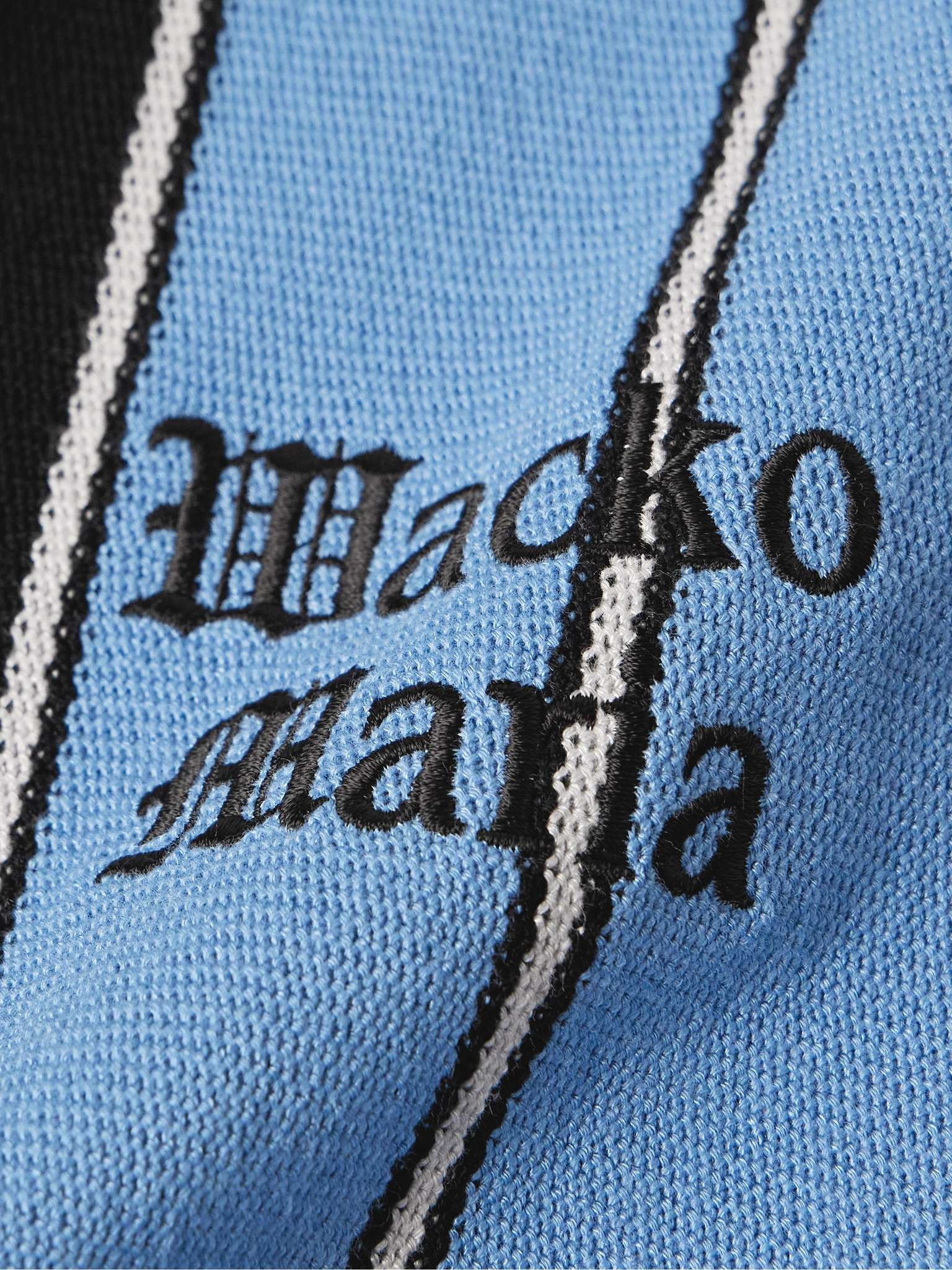 WACKO MARIA Logo-Embroidered Striped Jacquard-Knit Cotton-Blend