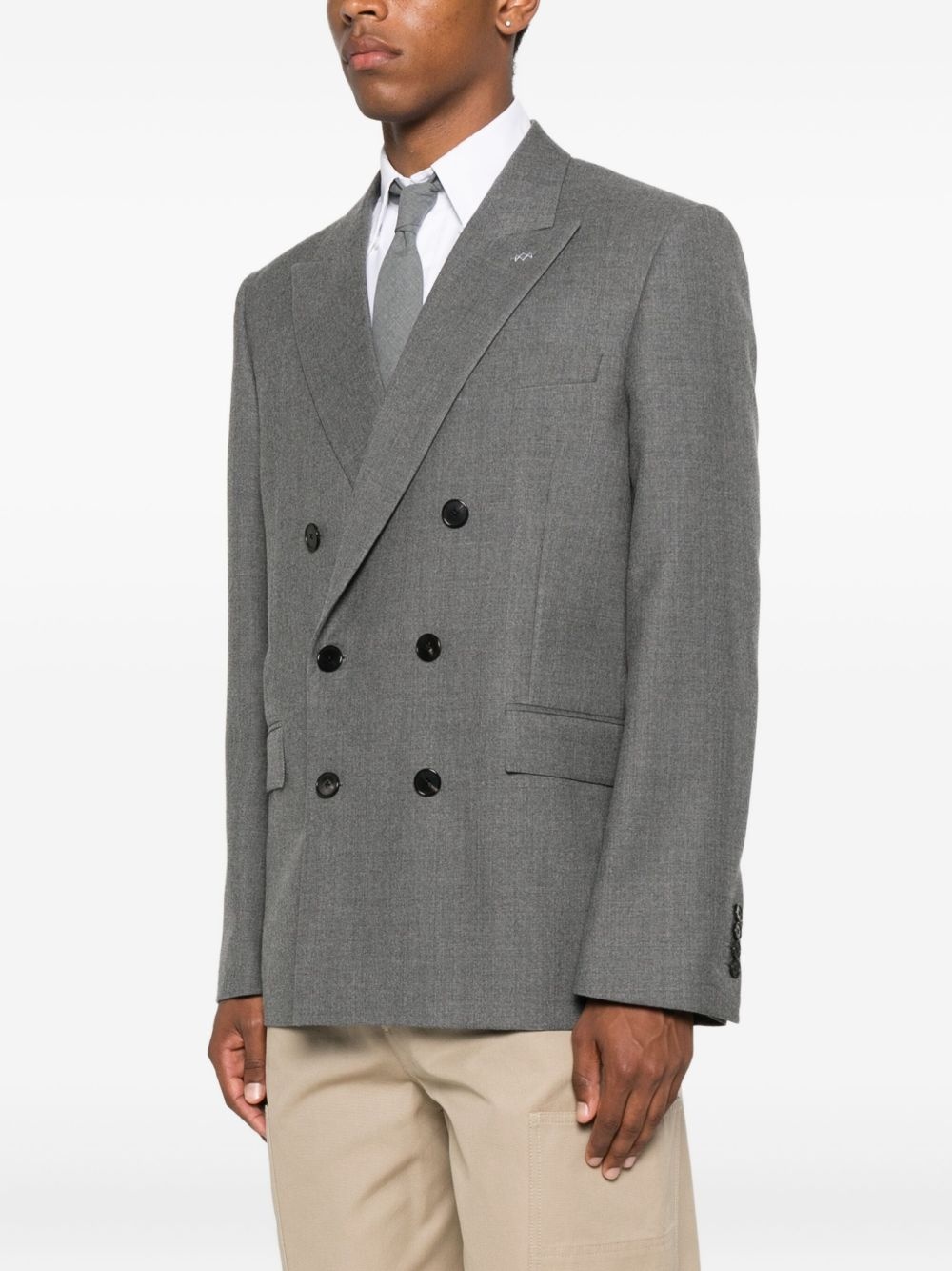 peak-lapel wool blazer - 3