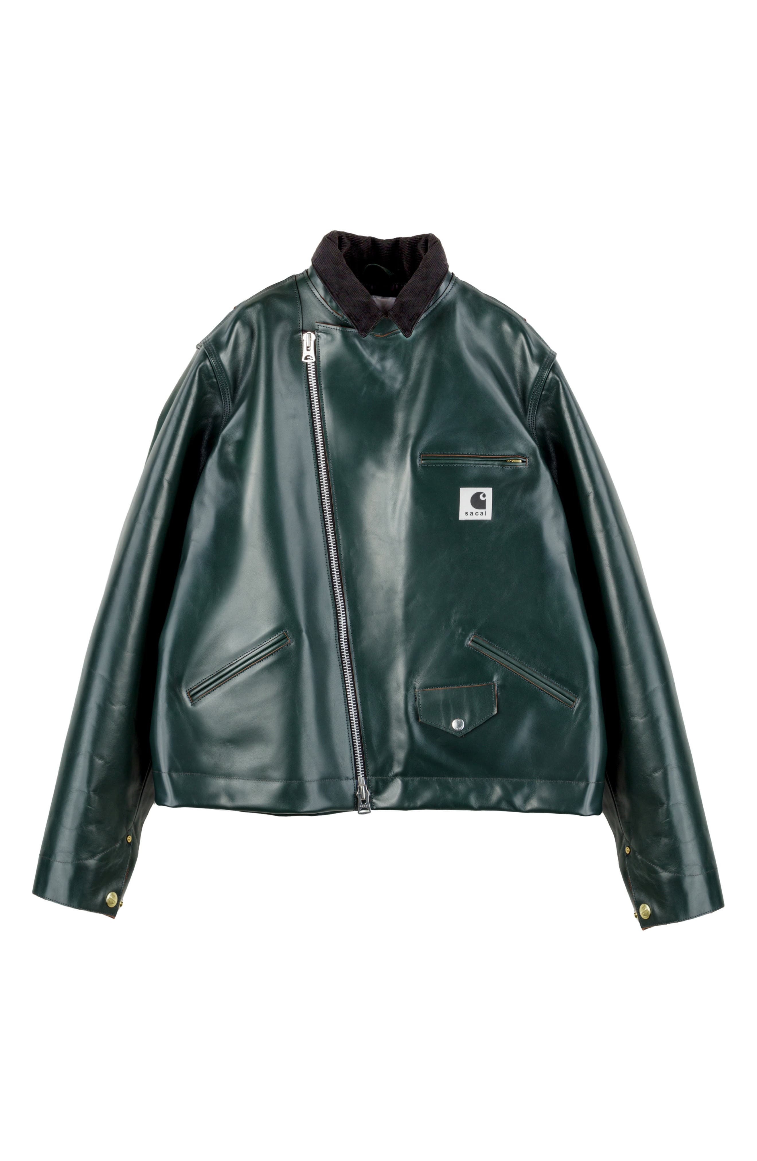 Sacai Carhartt WIP Leather Jacket in Green at Nordstrom - 1
