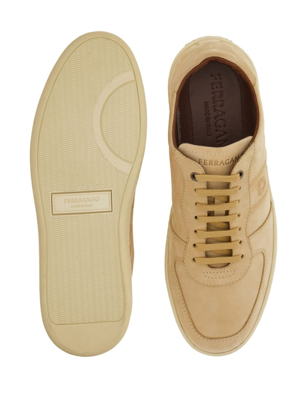 logo leather low-top sneakers - 4
