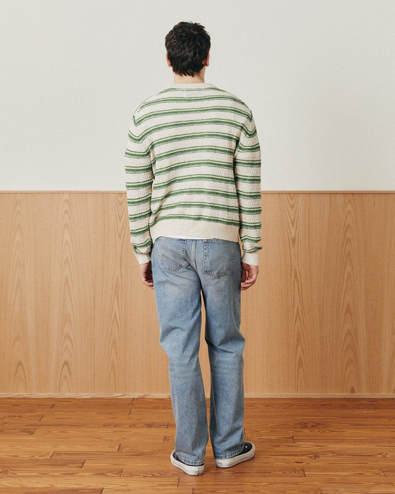 STRIPE LINEN SILK CREWNECK 5