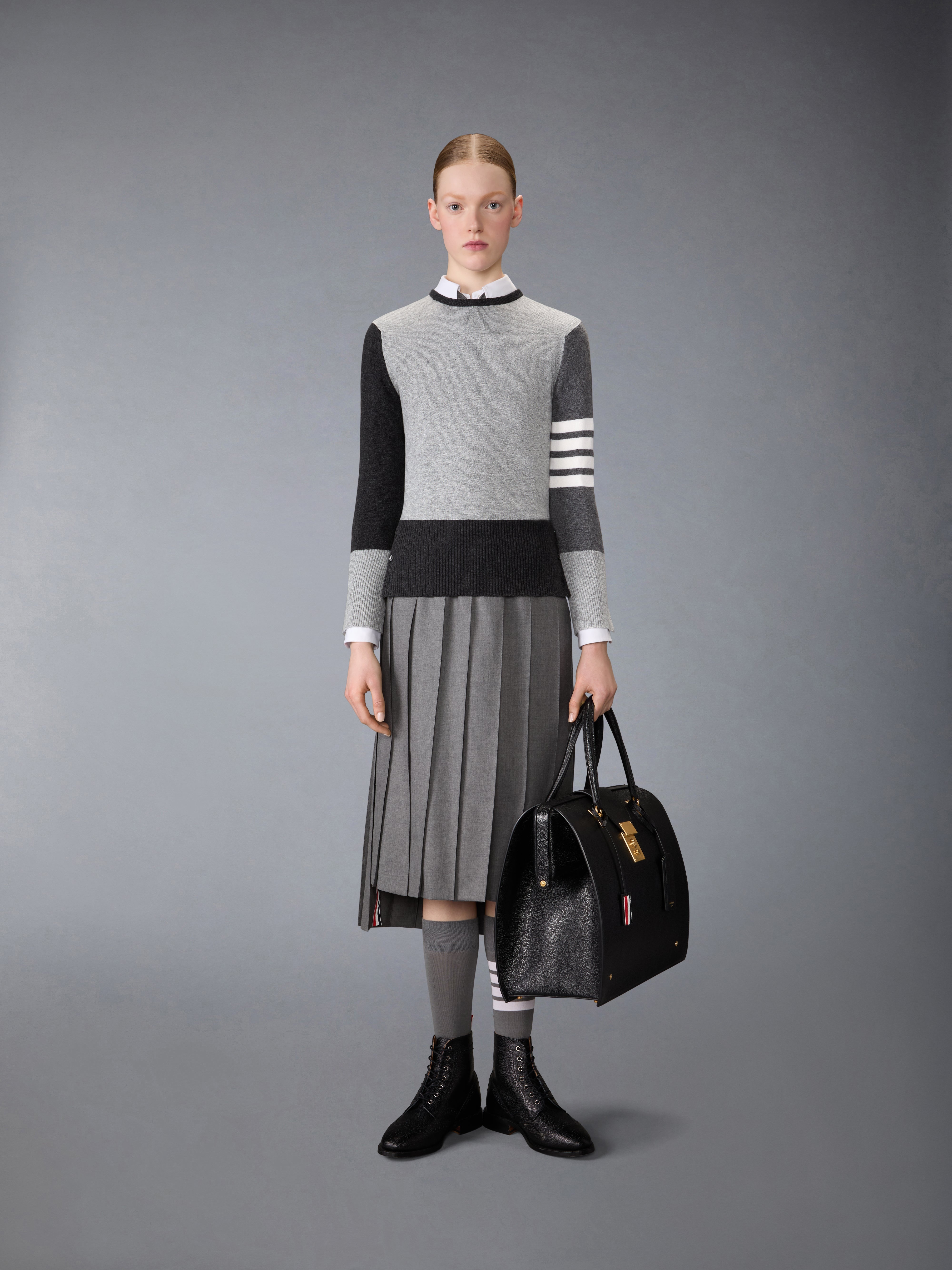 FUNMIX CASHMERE 4-BAR CLASSIC PULLOVER - 3