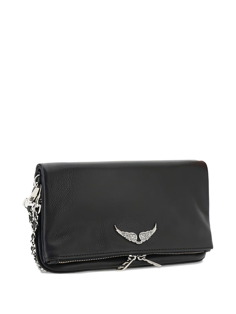grained leather logo-detail shoulder bag 3