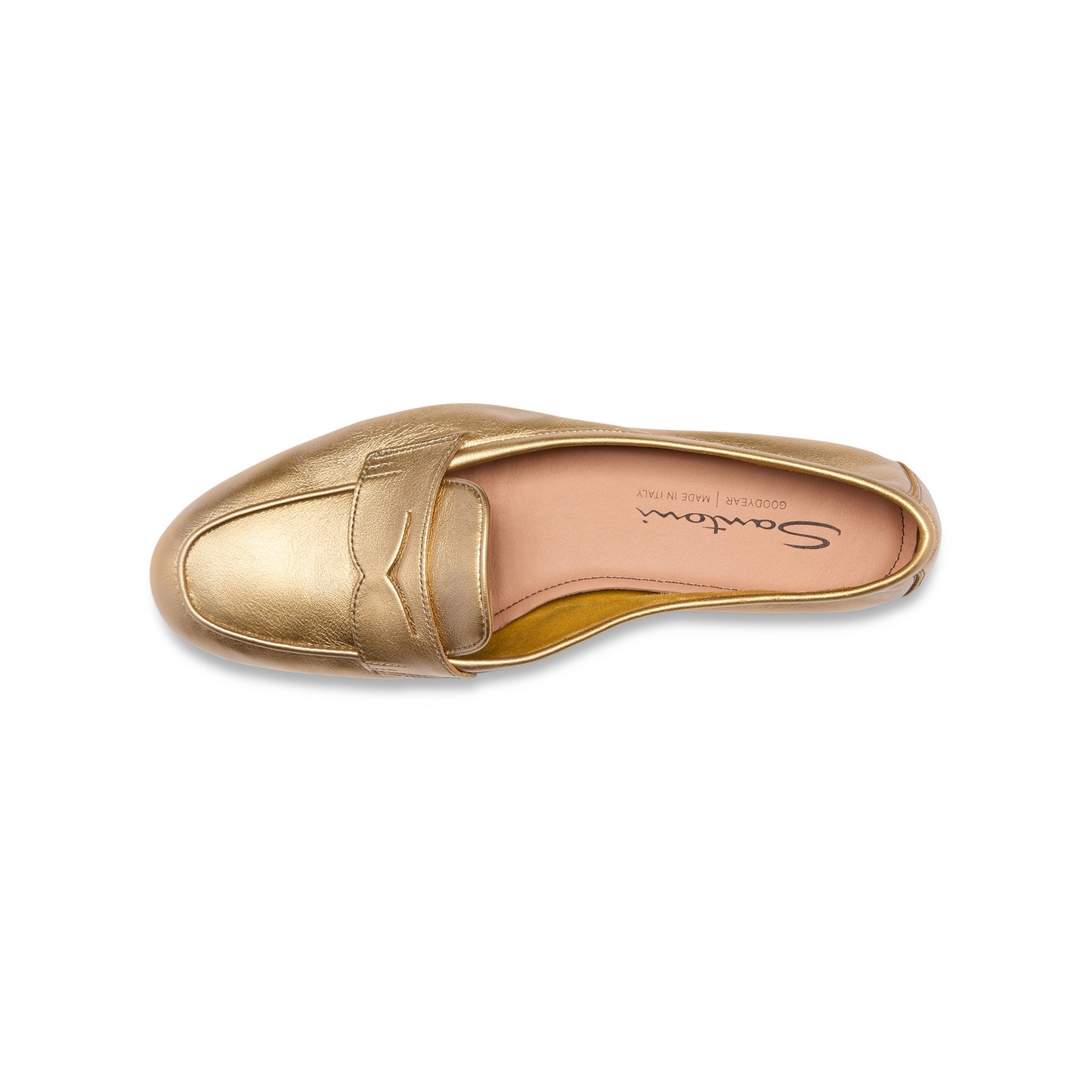 Women's gold laminated leather Carla loafer - 5