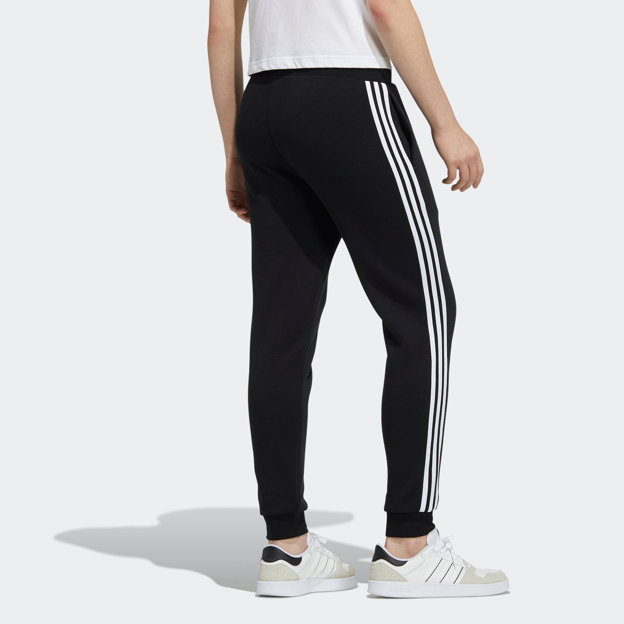 Men's adidas neo Ce 3S Flc Tp Logo Stripe Bundle Feet Sports Pants/Trousers/Joggers Black H14204 - 3