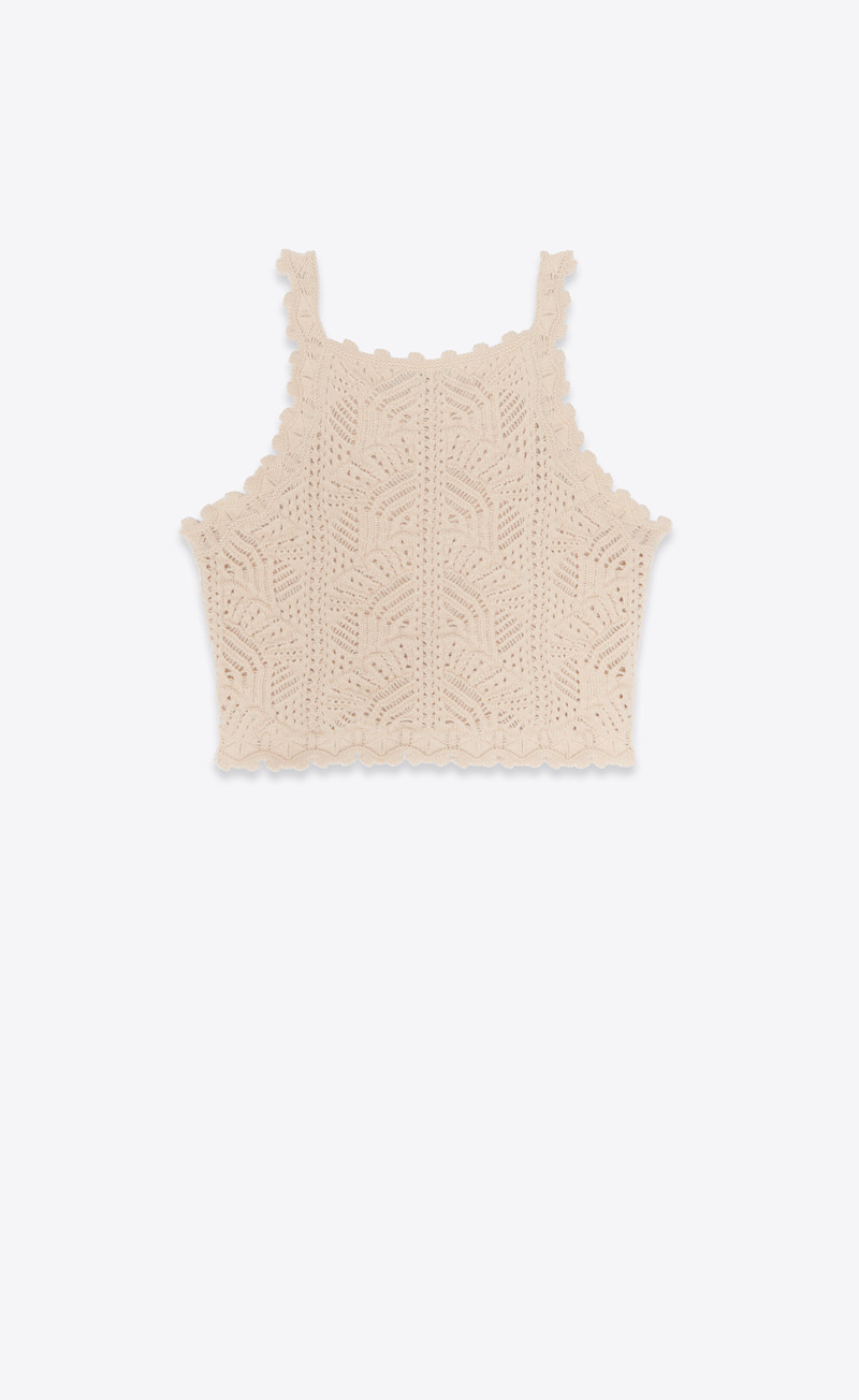 cropped crochet top in wool 3