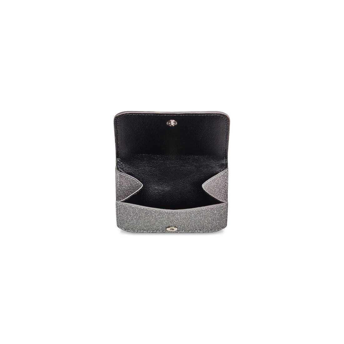 Women's Cash Mini Wallet In Glitter Material  in Grey - 3