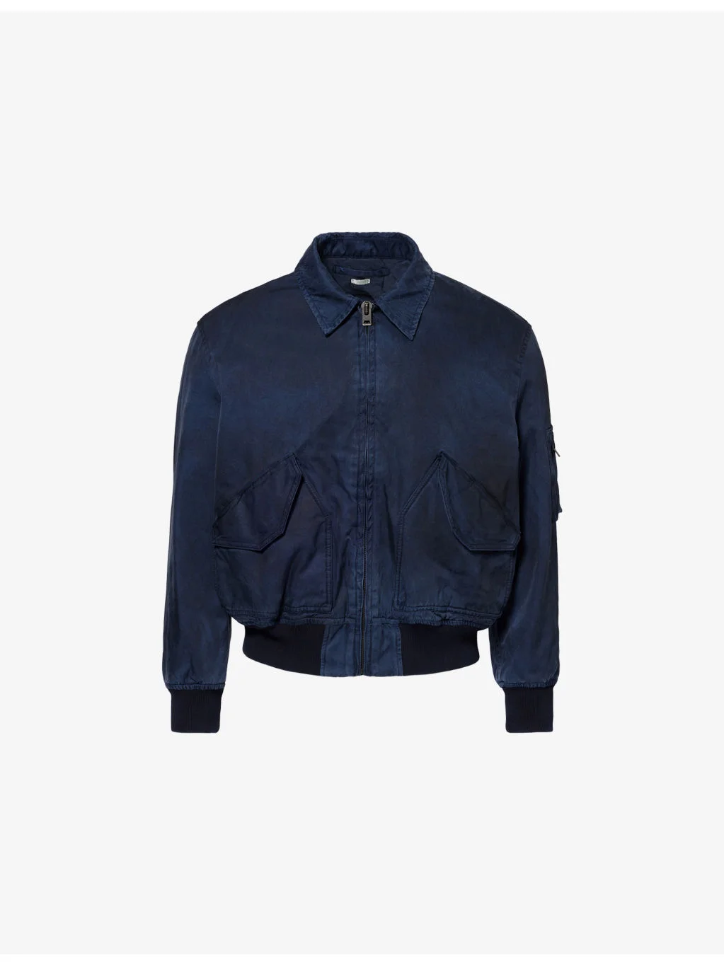 Pointed-Collar Padded Cotton-And-Silk Jacket - 1