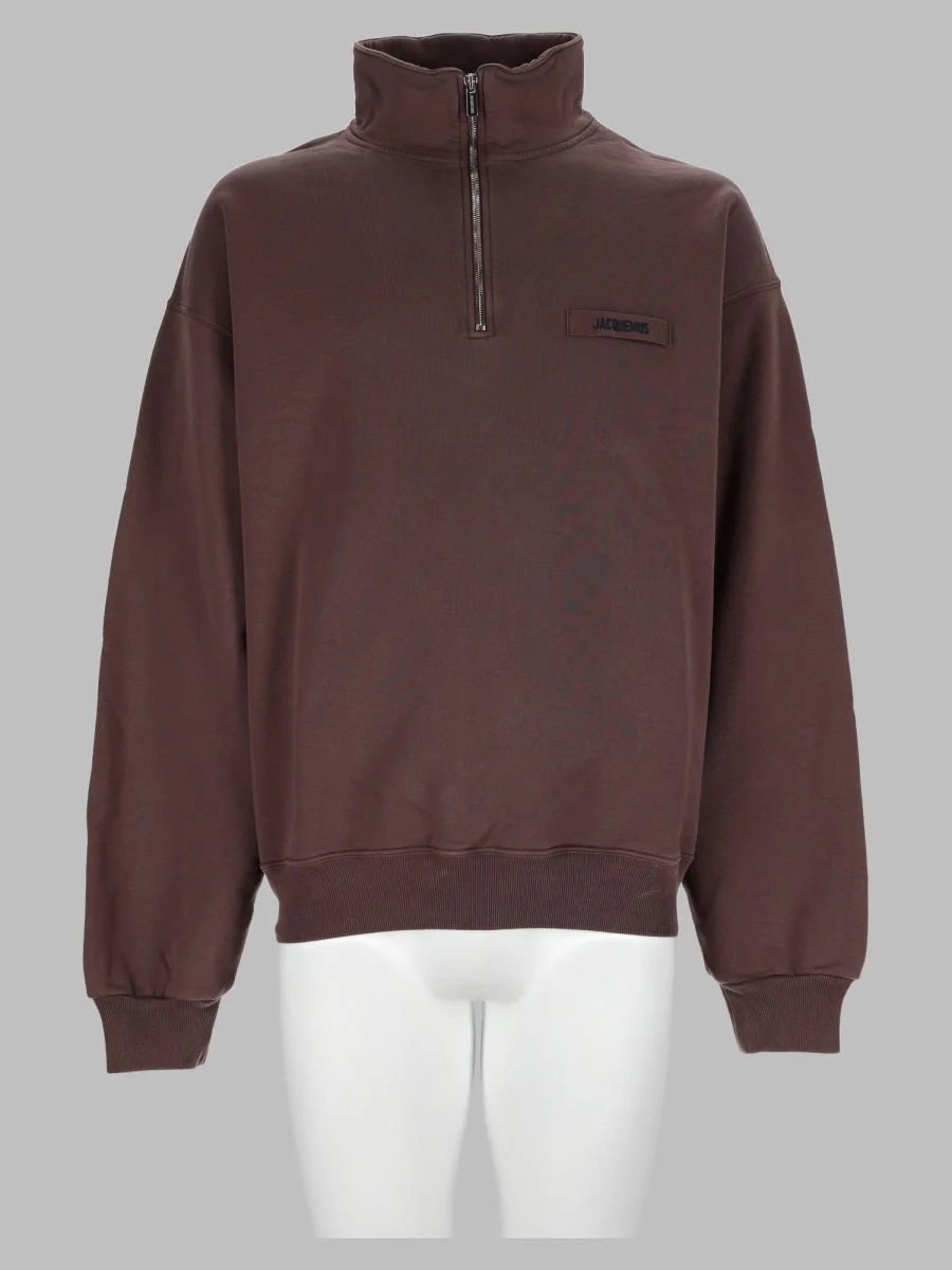 Jacquemus Men Felpa Con Logo E Zip - 1