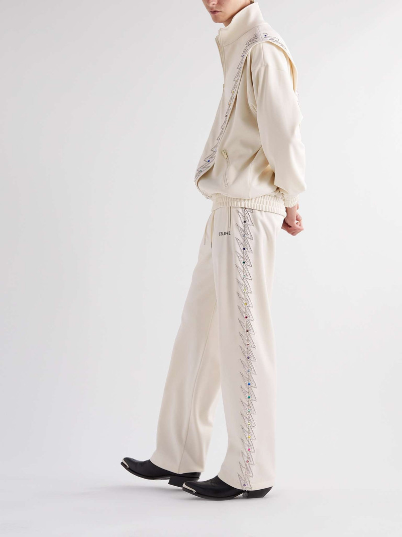 CELINE Straight-Leg Embellished Jersey Track Pants outlook