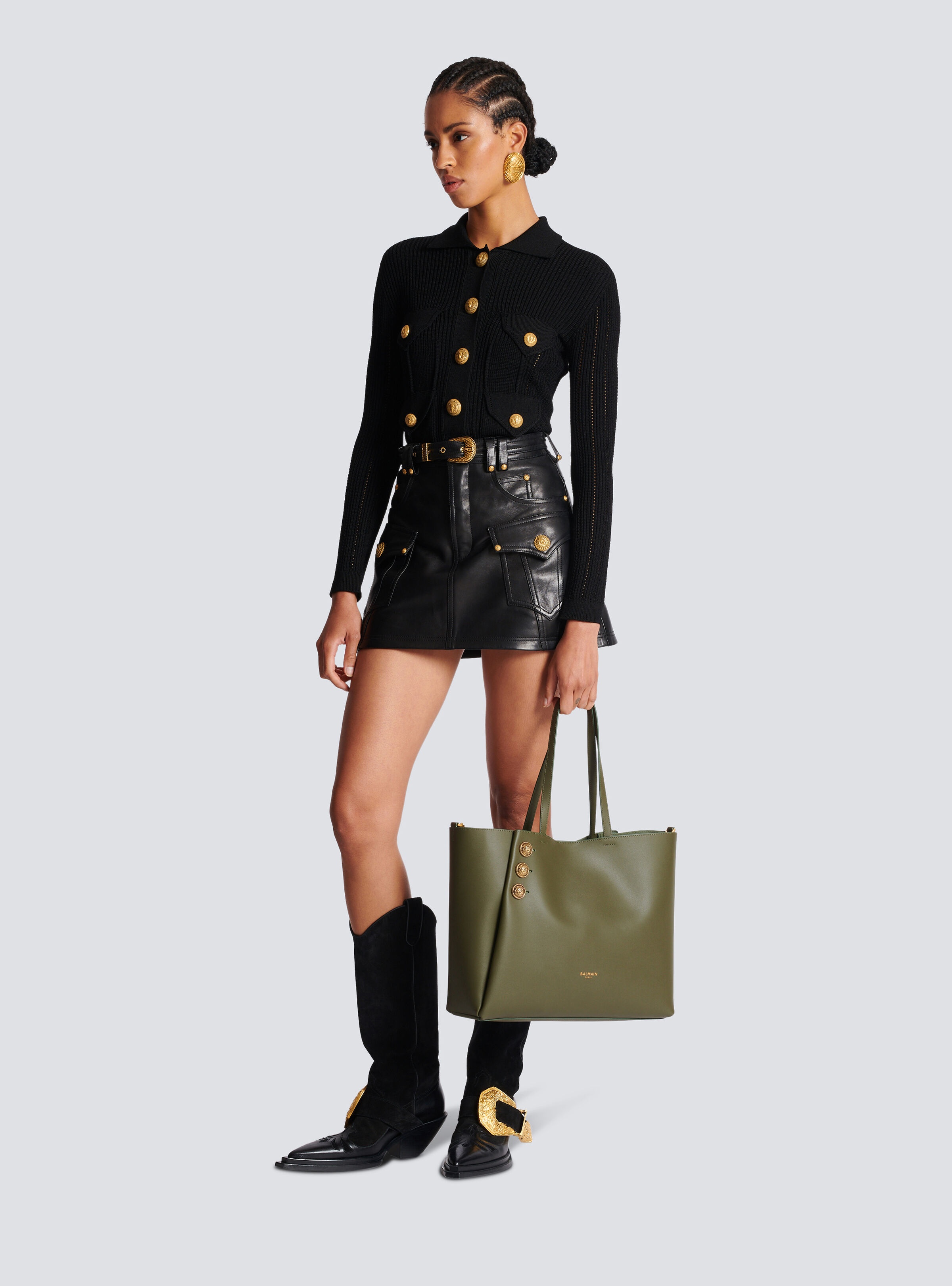 Emblème leather tote bag - 9