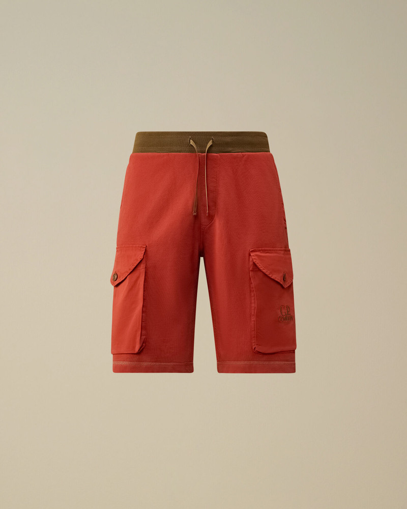 Diagonal Fleece Mixed Cargo Shorts 1