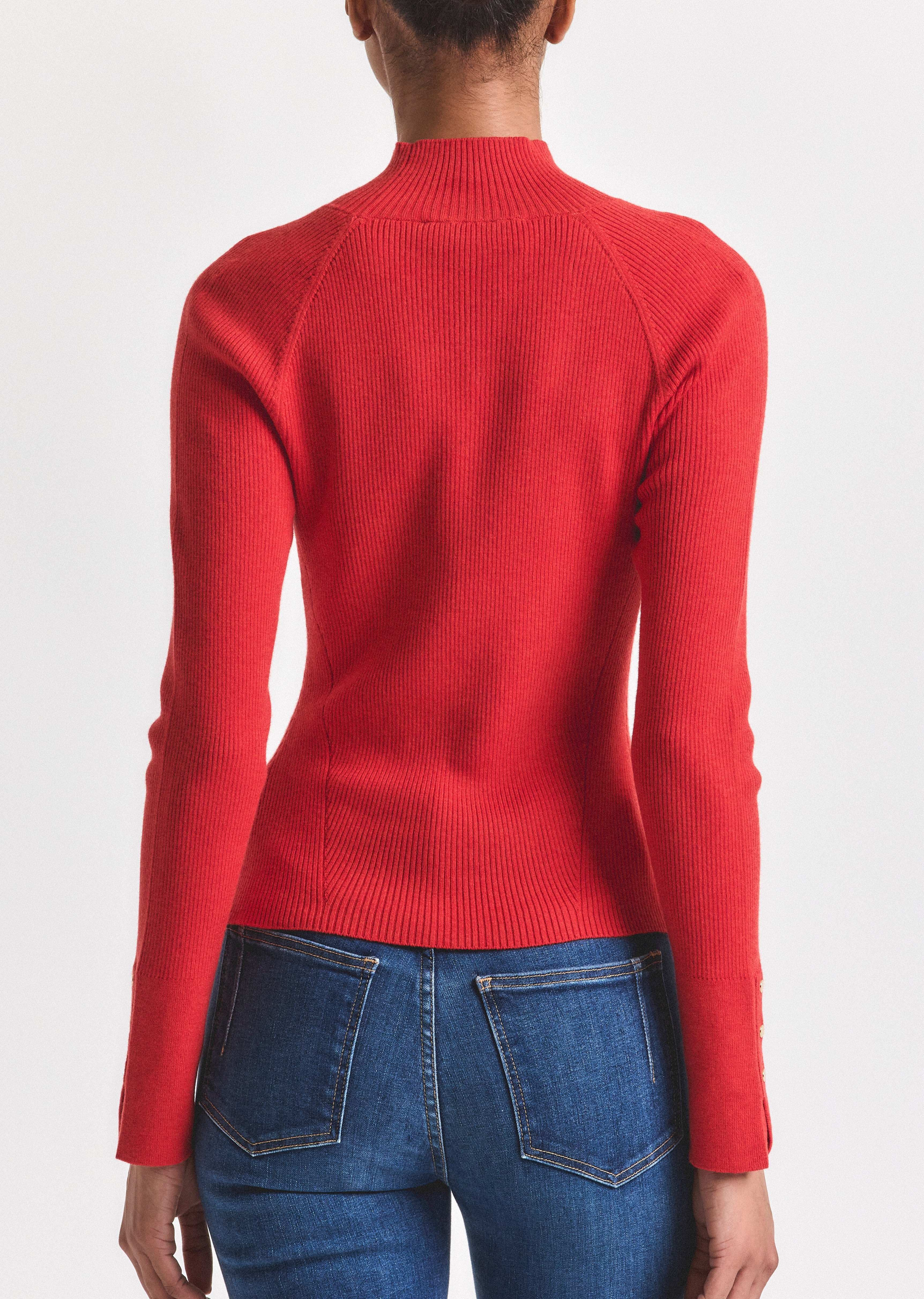 KASSANDRA RIBBED MOCK NECK SWEATER - 5
