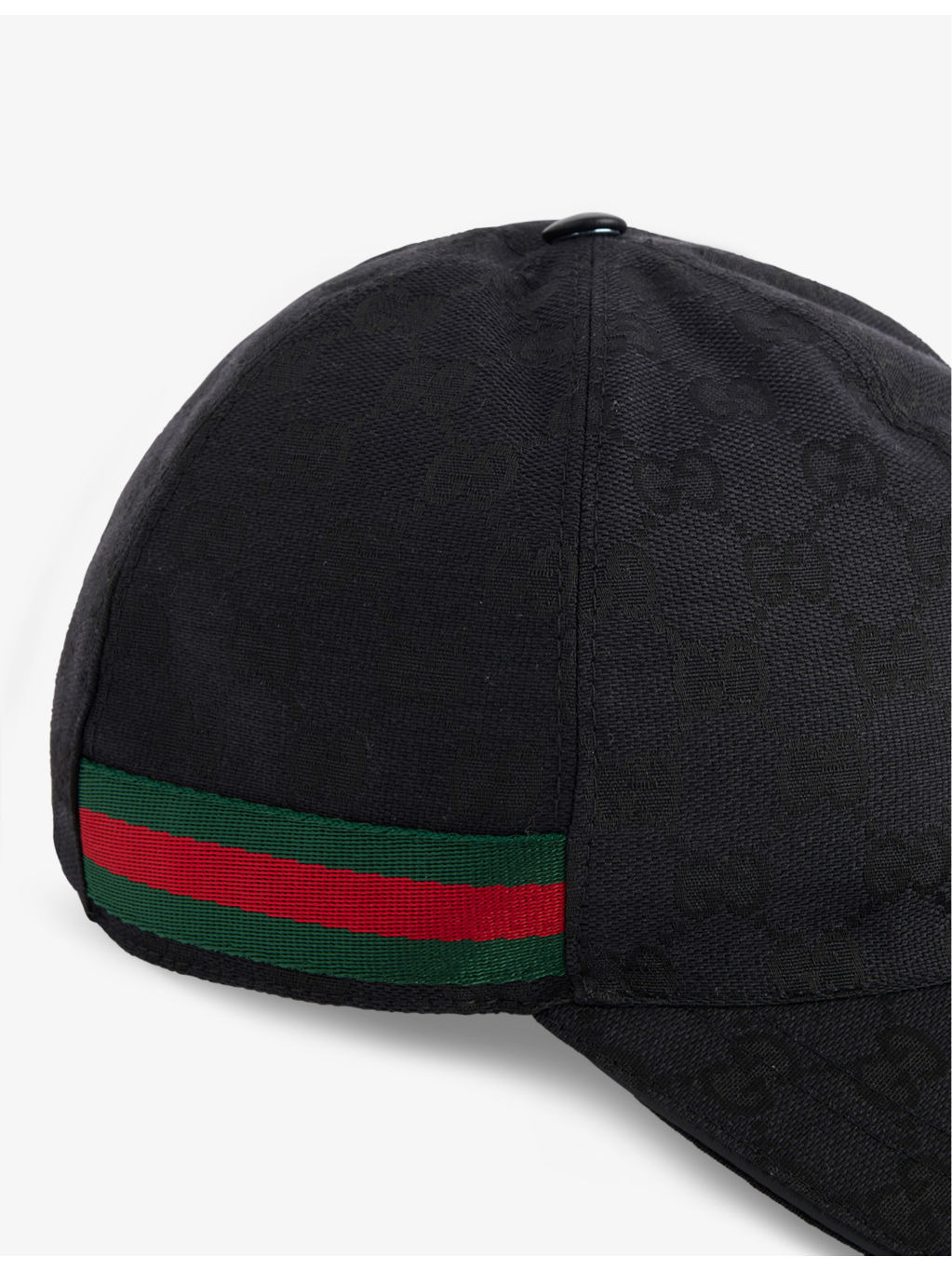 Monogram-pattern striped-trim woven cap - 2
