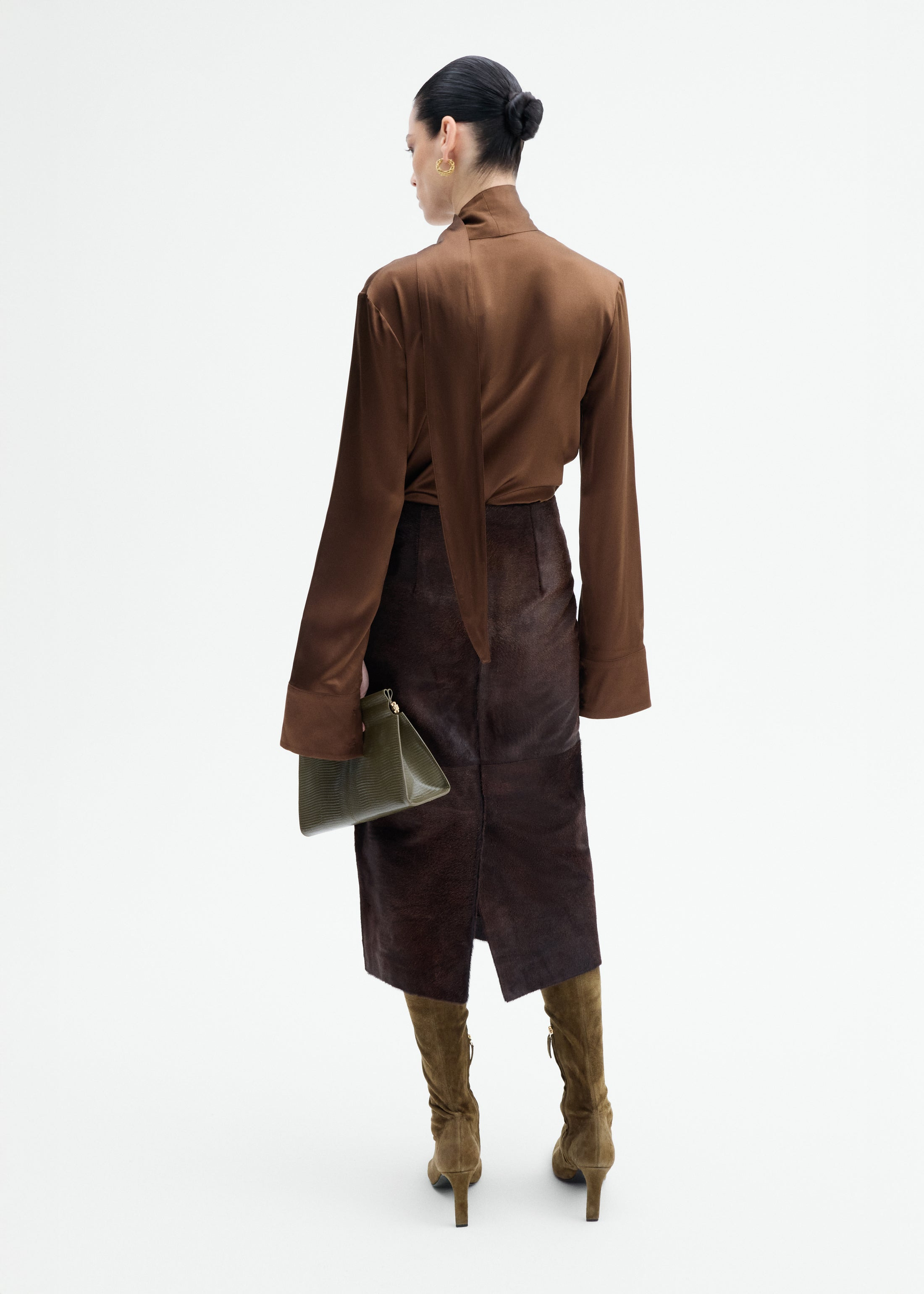 Scarf Blouse in Silk Charmeuse - 3