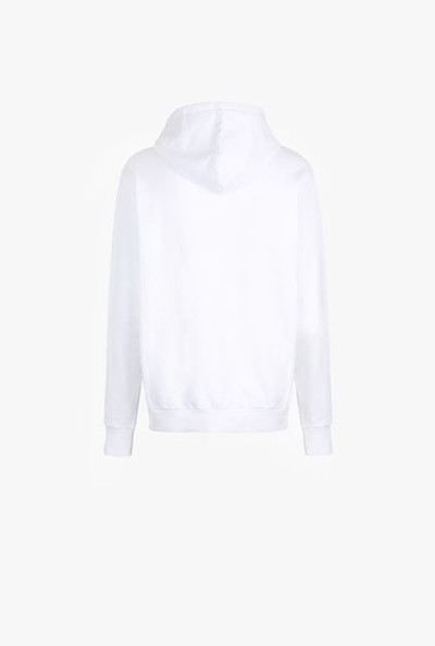 Balmain White eco-designed cotton sweatshirt with black and silver Balmain Paris metallic logo print outlook