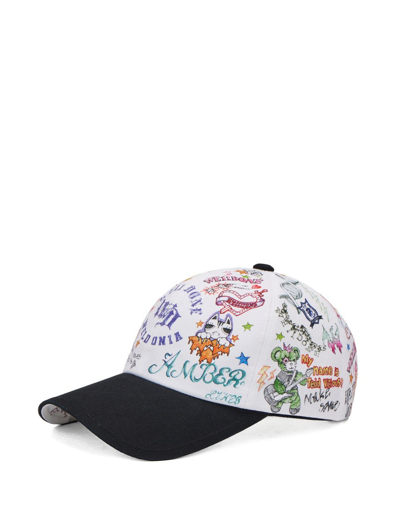 doodle-print baseball cap 3